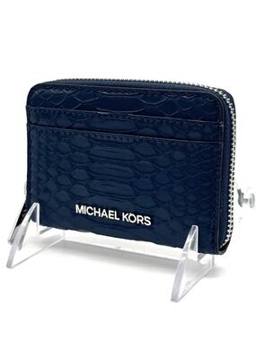 Michael Kors Medium ZA Card Case Wallet Navy Blue